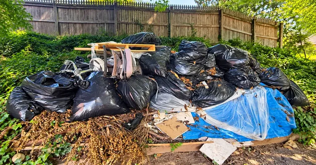 Yard debris ready for removal